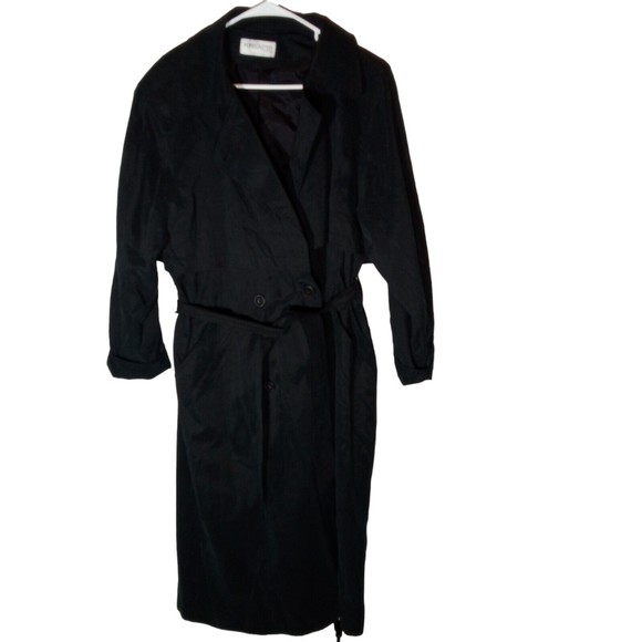Women's Forecaster Of Boston Black Trench Coat Size 8‎ - Picture 1 of 16
